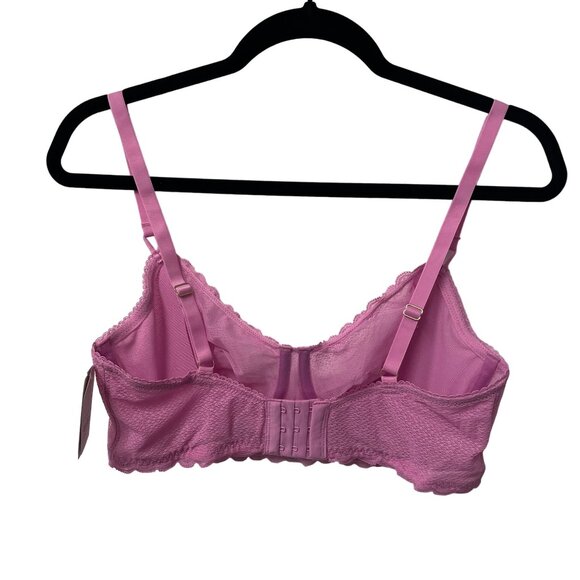 AUDEN BRA DELICATE LACE UNLINED UNDERWIRE ADJUSTABLE STRAPS PINK WOMEN'S 36D NWT - Picture 2 of 7